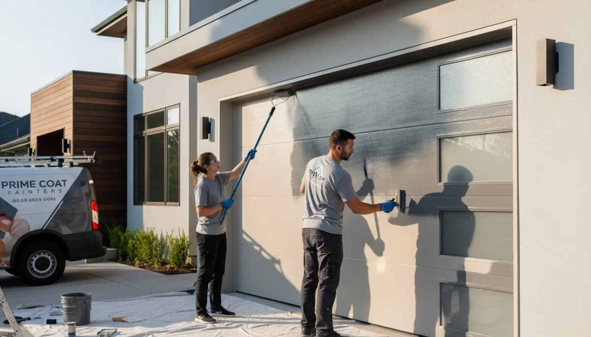 Professional garage door painting in Loveland CO enhancing curb appeal with durable exterior finishes