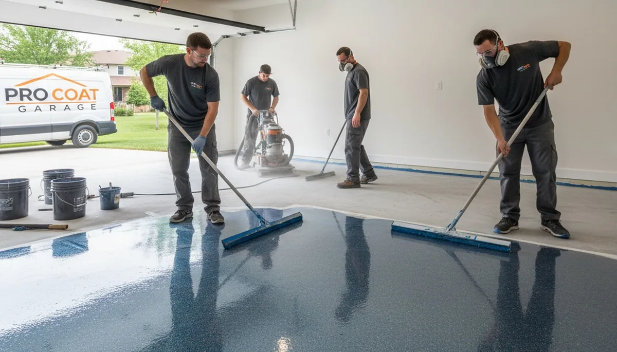 Epoxy garage floor coating in Loveland, CO with durable, glossy finish by local painting experts