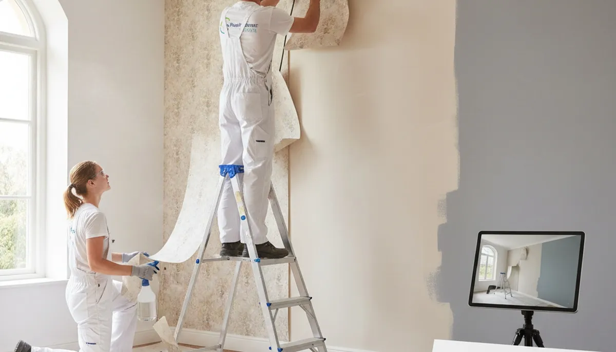 Professional wallpaper removal and surface prep by house painters in Loveland, CO